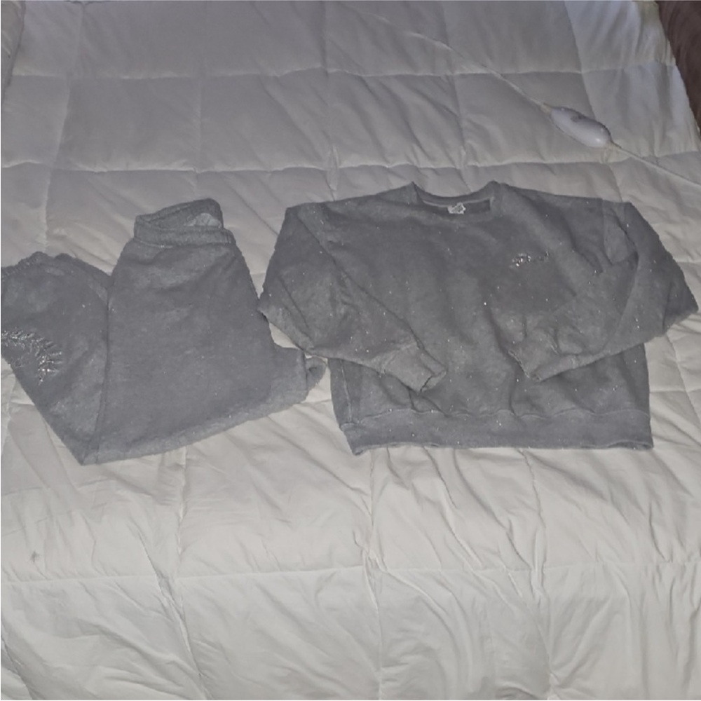 Victoria Secret PINK Grey An Silver Shimmer Set Women’s Sz Small